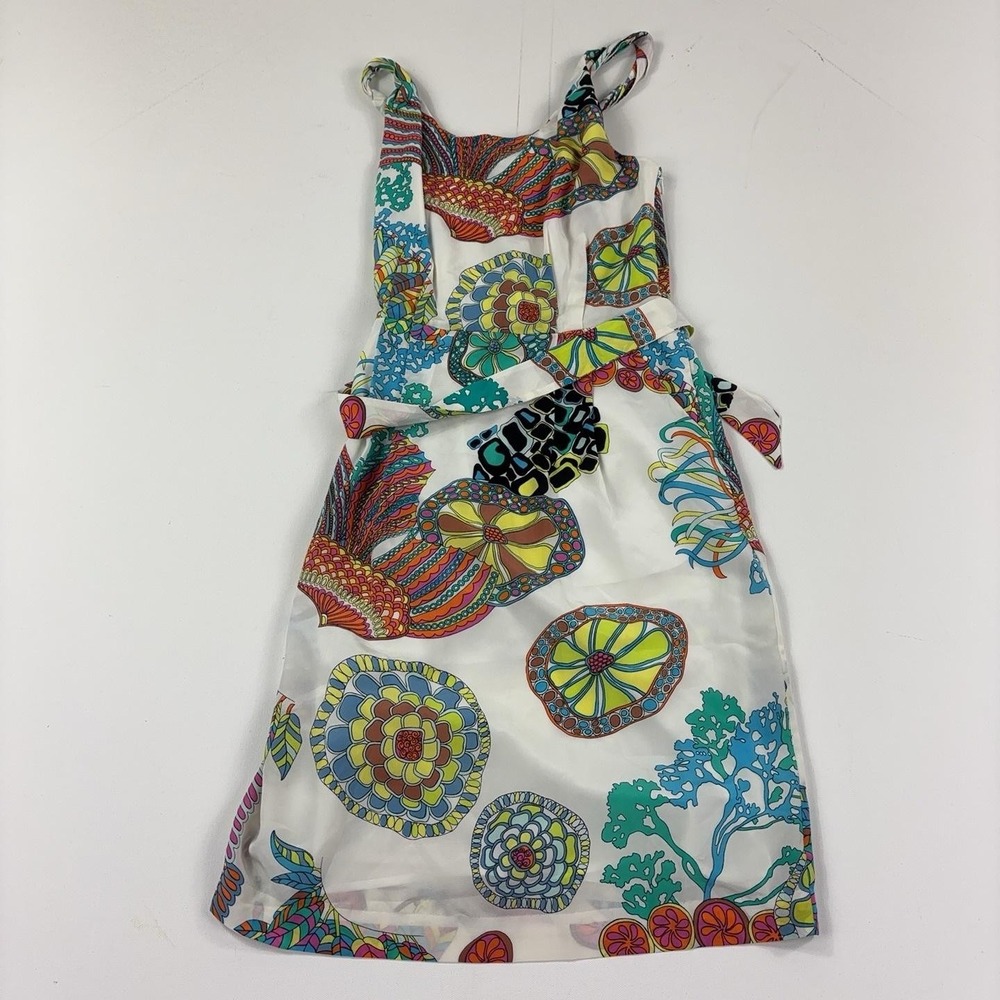 Banana Republic Trina Turk Dress Womens 00 Multicolor Floral Silk Sundress